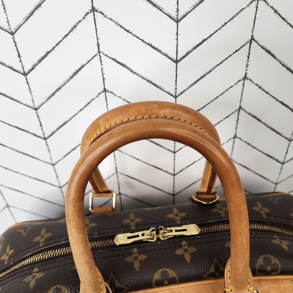 Louis Vuitton Brown Monogram Canvas Top Handle Satchel with Tan Leather Trim - Picture 8 of 16
